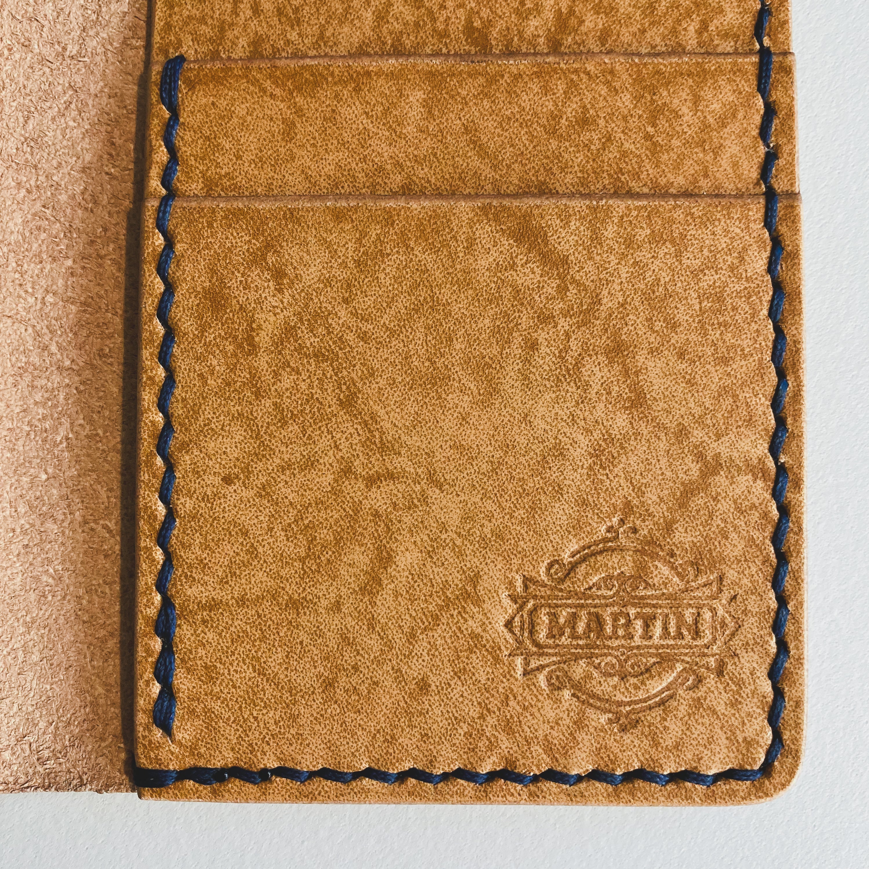 The Martin Wallet - Golden Tan & Dark Blue