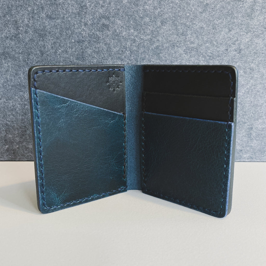The Martin Wallet - Blue Water Buffalo & Black