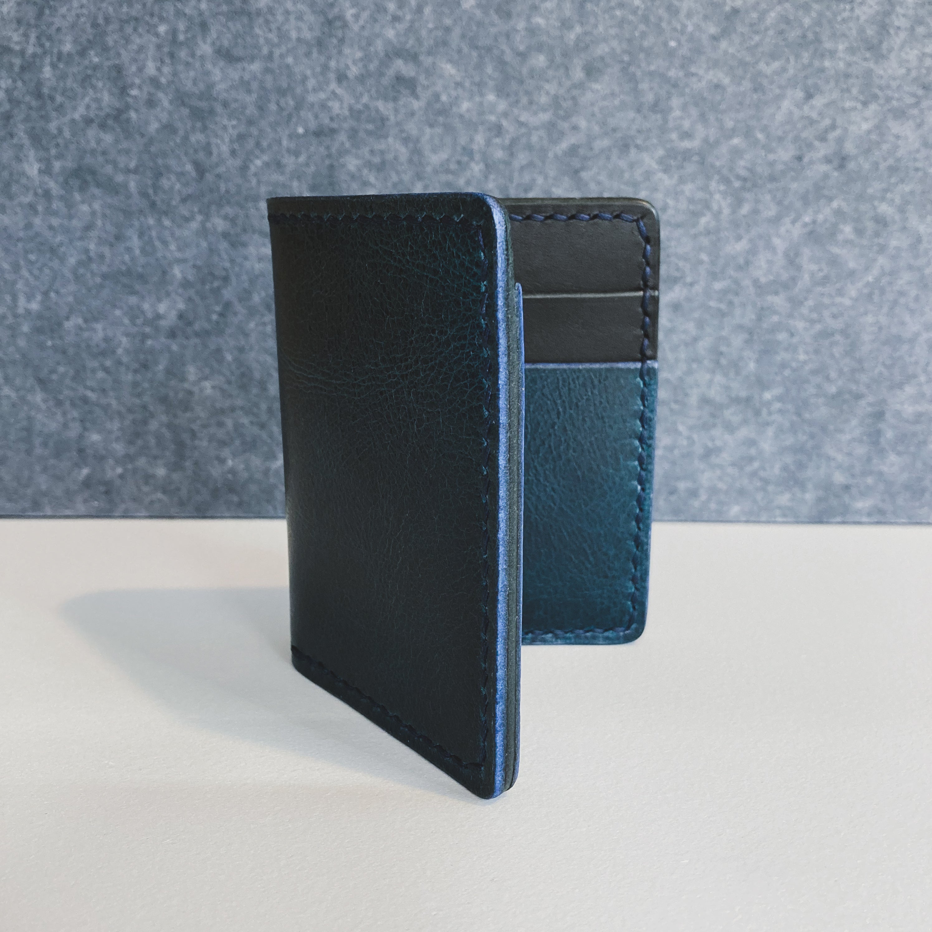 The Martin Wallet - Blue Water Buffalo & Black