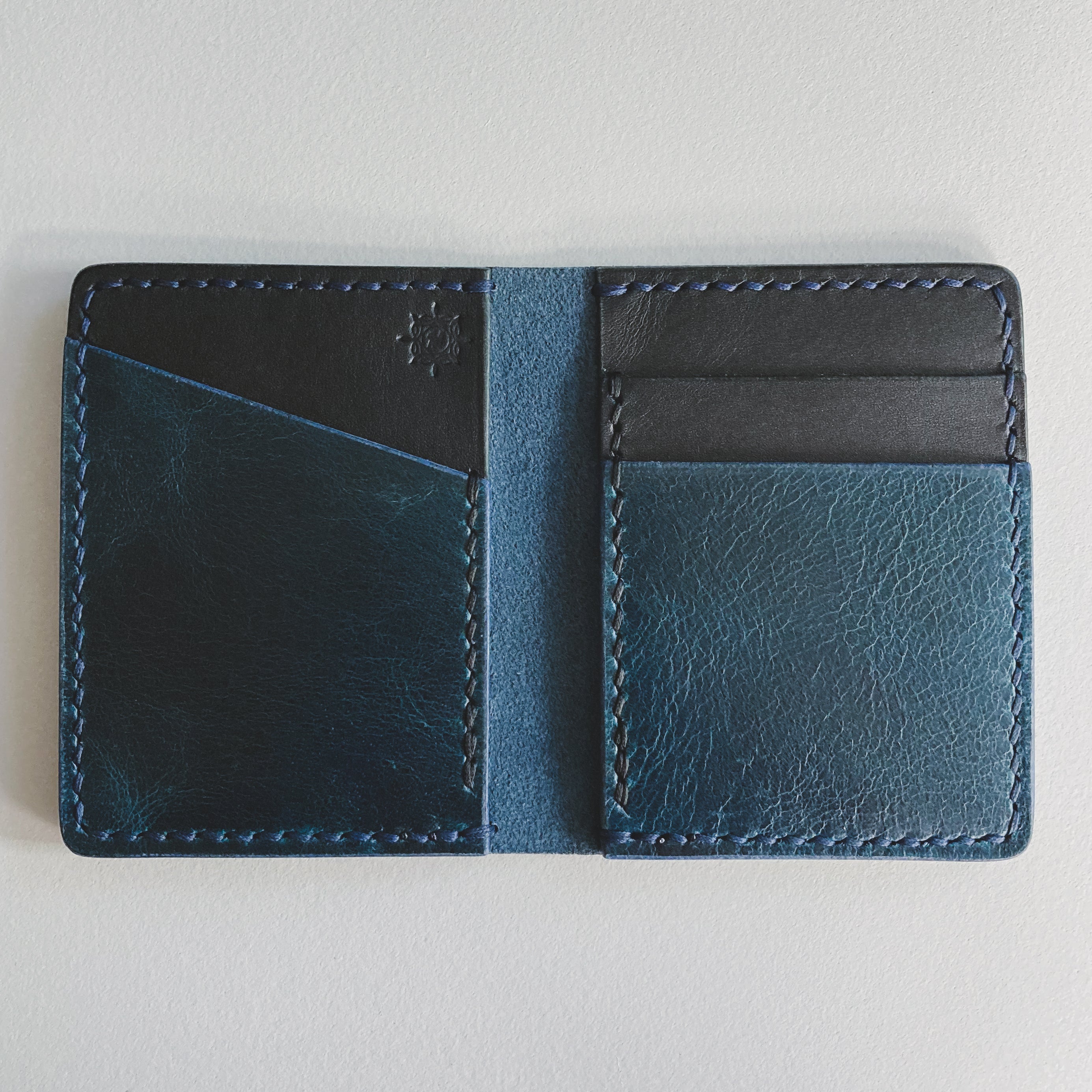 The Martin Wallet - Blue Water Buffalo & Black