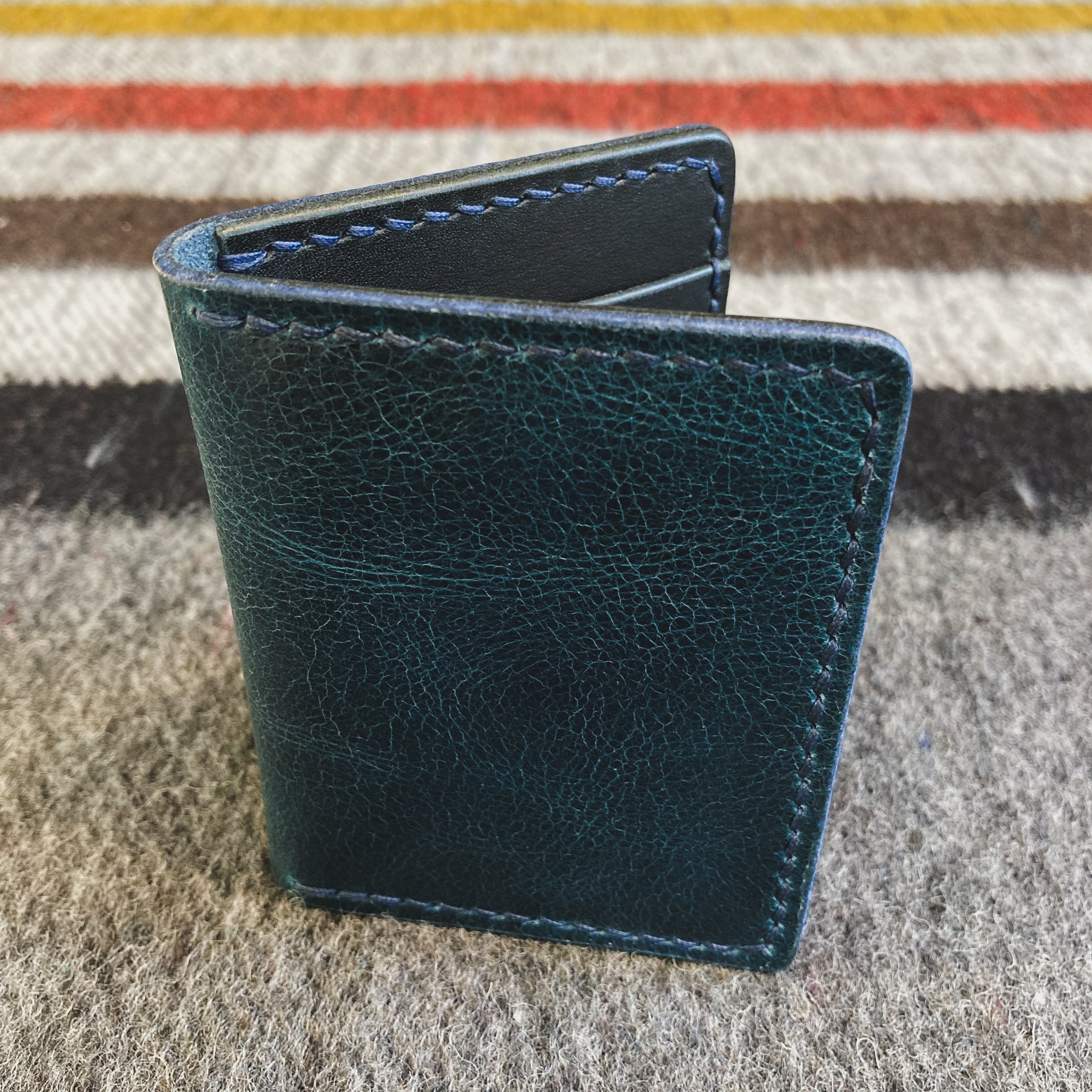 The Martin Wallet - Blue Water Buffalo & Black