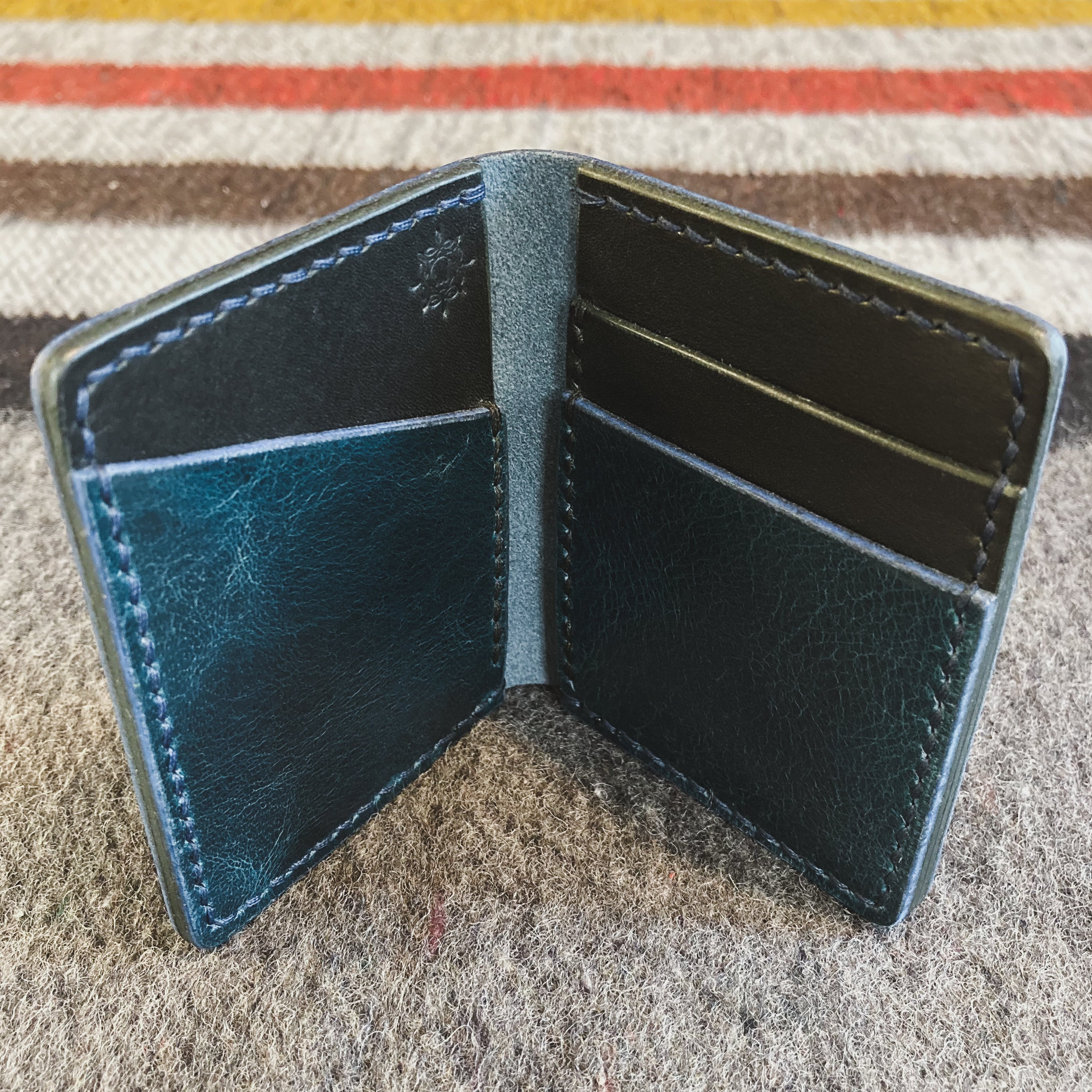 The Martin Wallet - Blue Water Buffalo & Black
