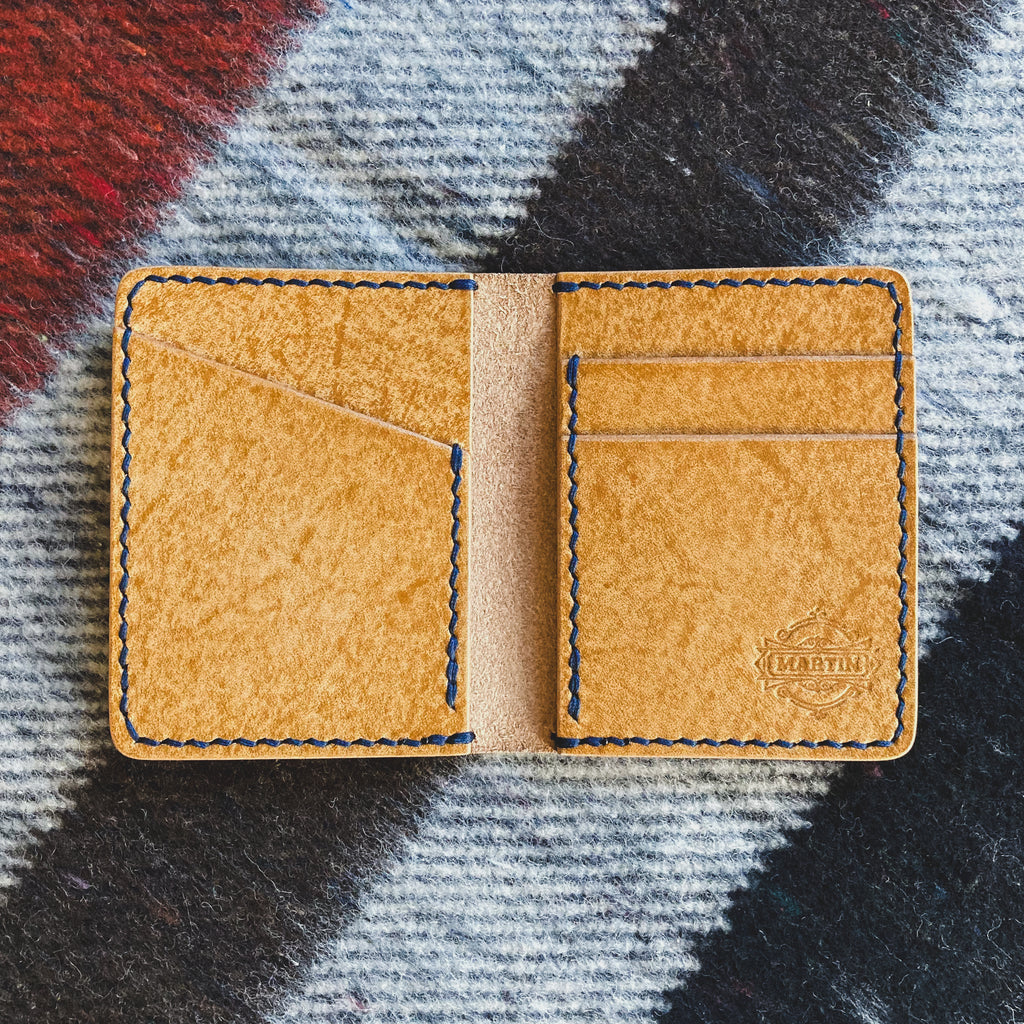 The Martin Wallet - Golden Tan & Dark Blue