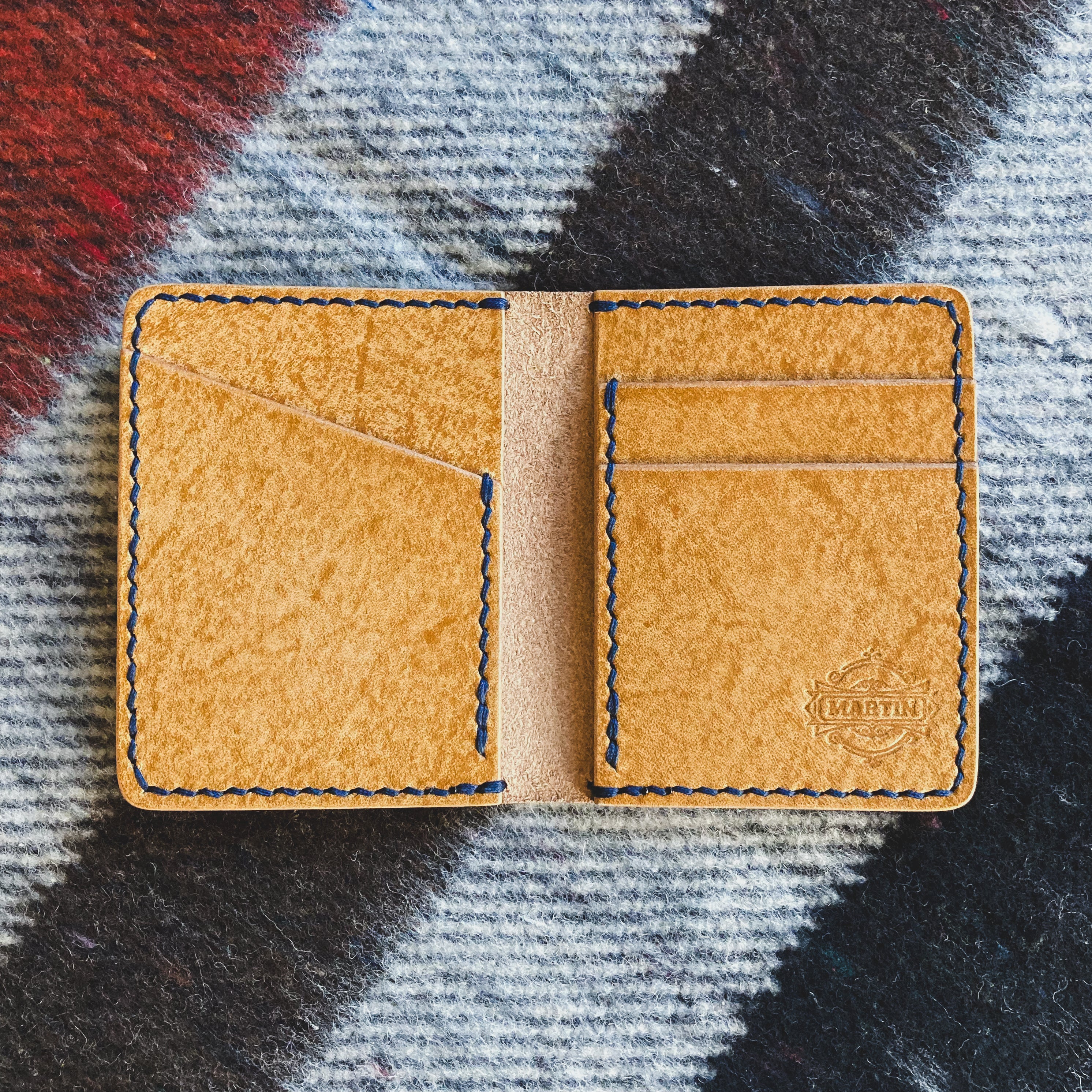 The Martin Wallet - Golden Tan & Dark Blue