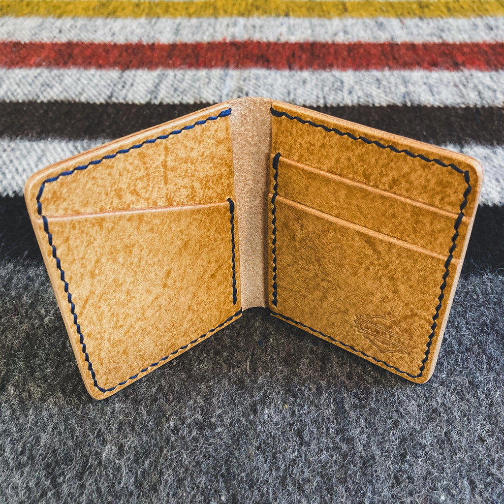The Martin Wallet - Golden Tan & Dark Blue