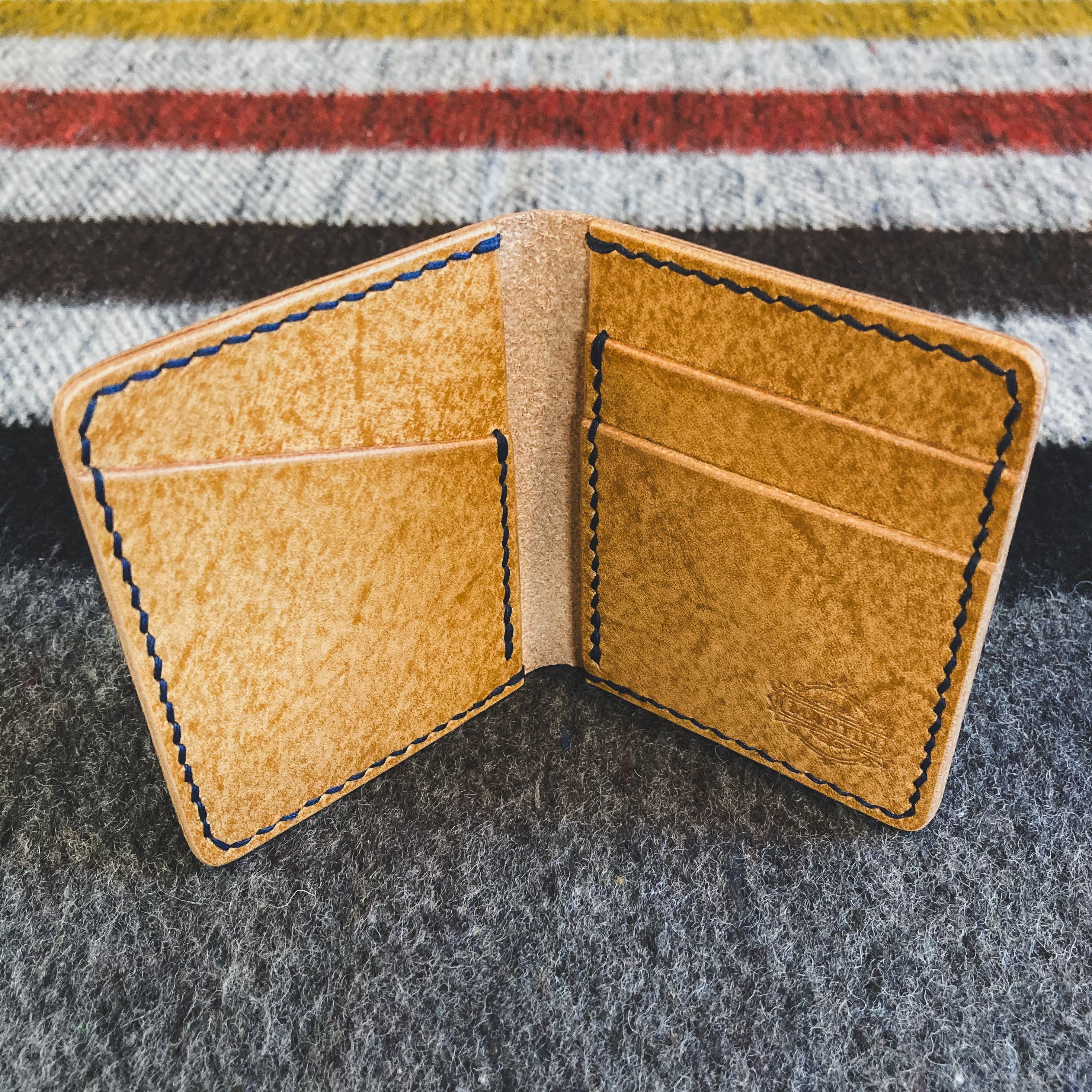 The Martin Wallet - Golden Tan & Dark Blue