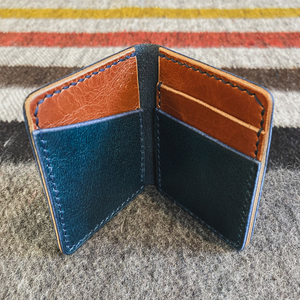 The Martin Wallet - Blue Water Buffalo & Cognac