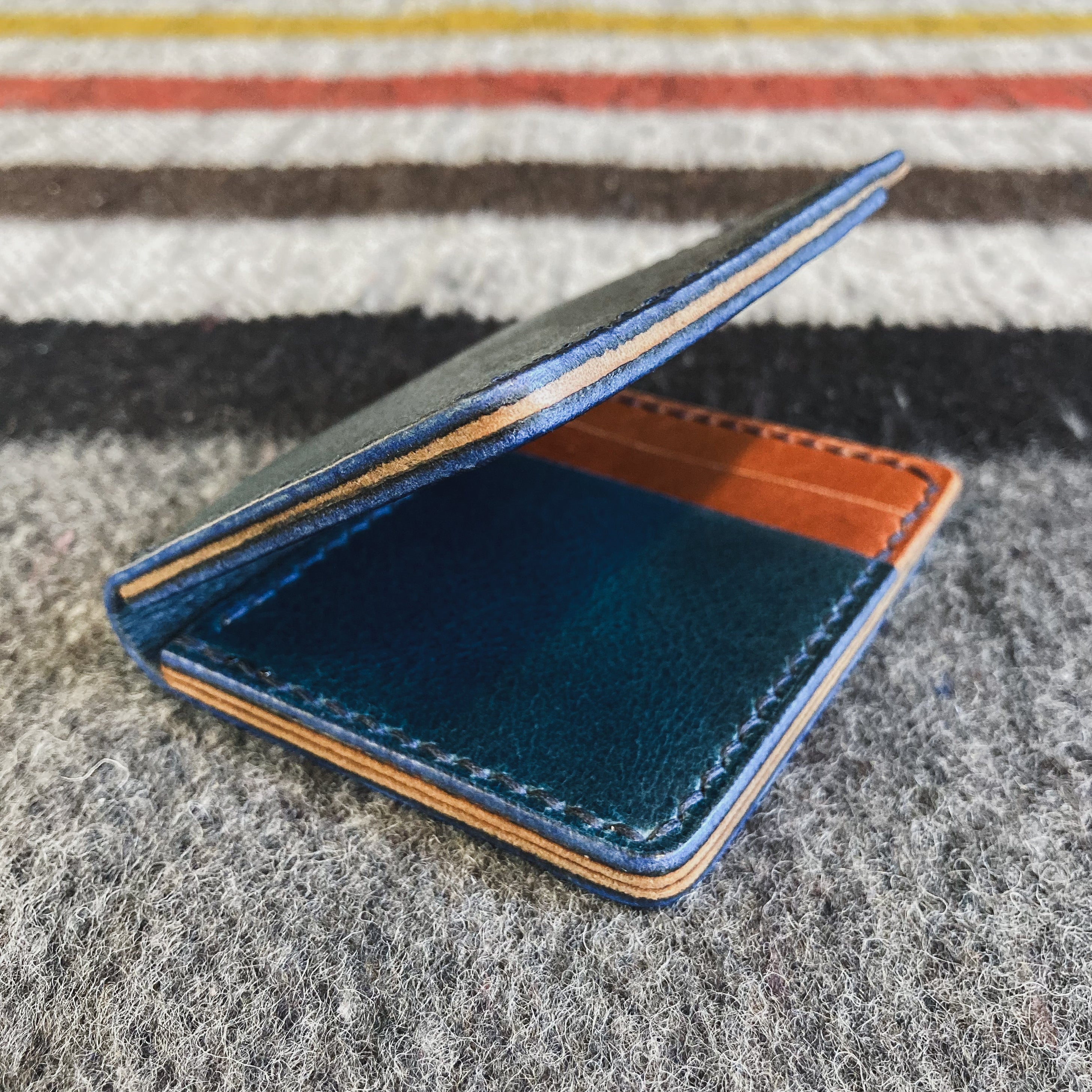 The Martin Wallet - Blue Water Buffalo & Cognac