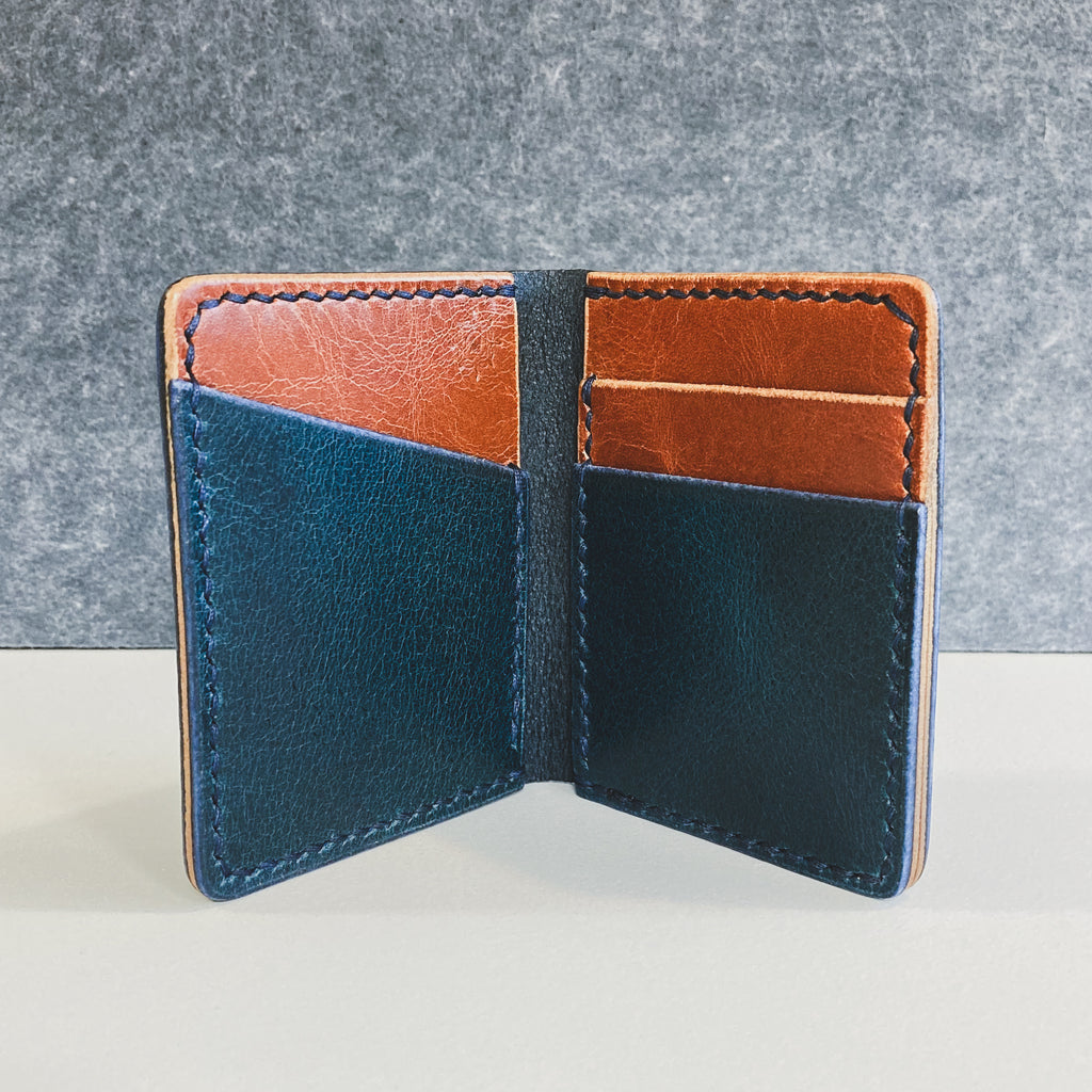 The Martin Wallet - Blue Water Buffalo & Cognac