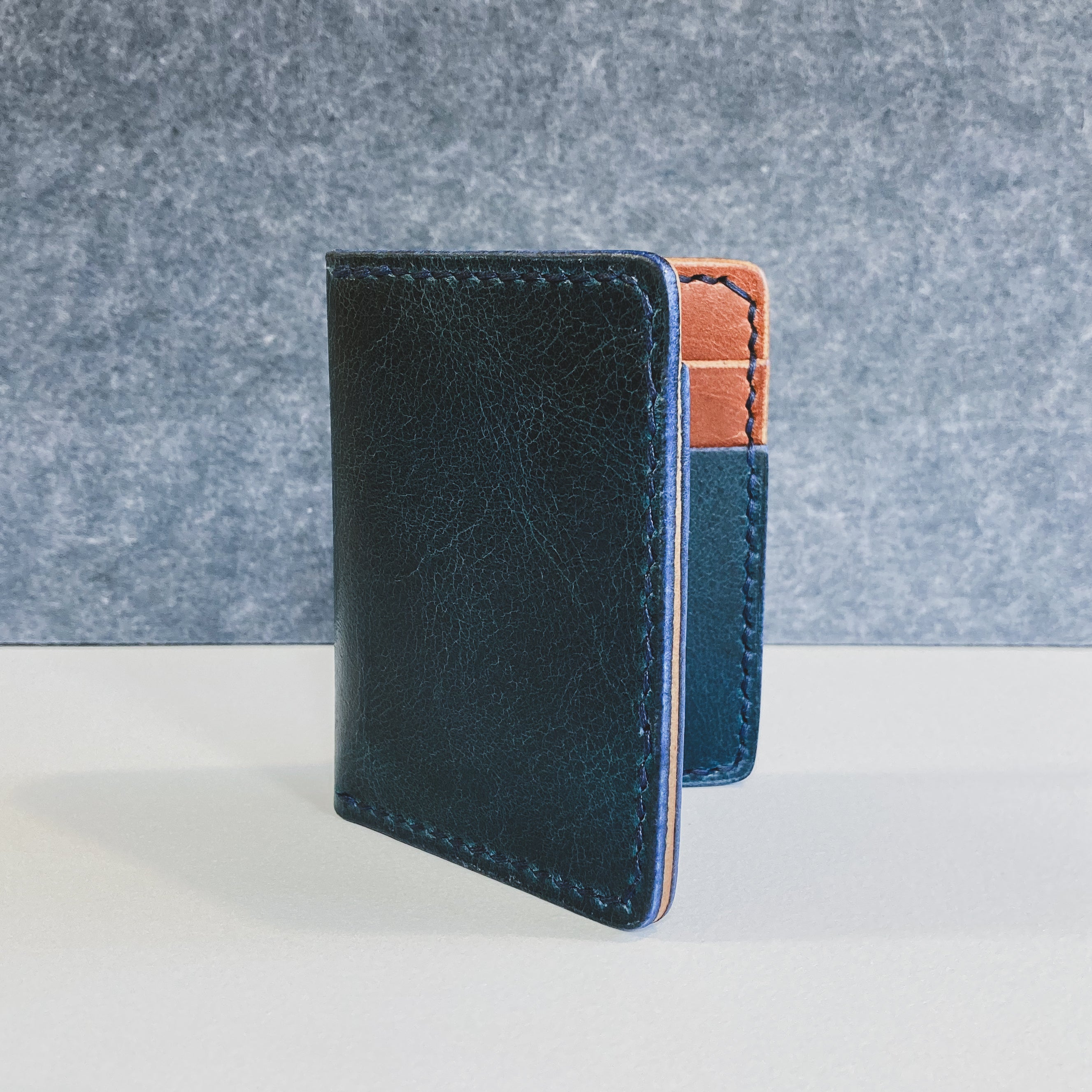 The Martin Wallet - Blue Water Buffalo & Cognac