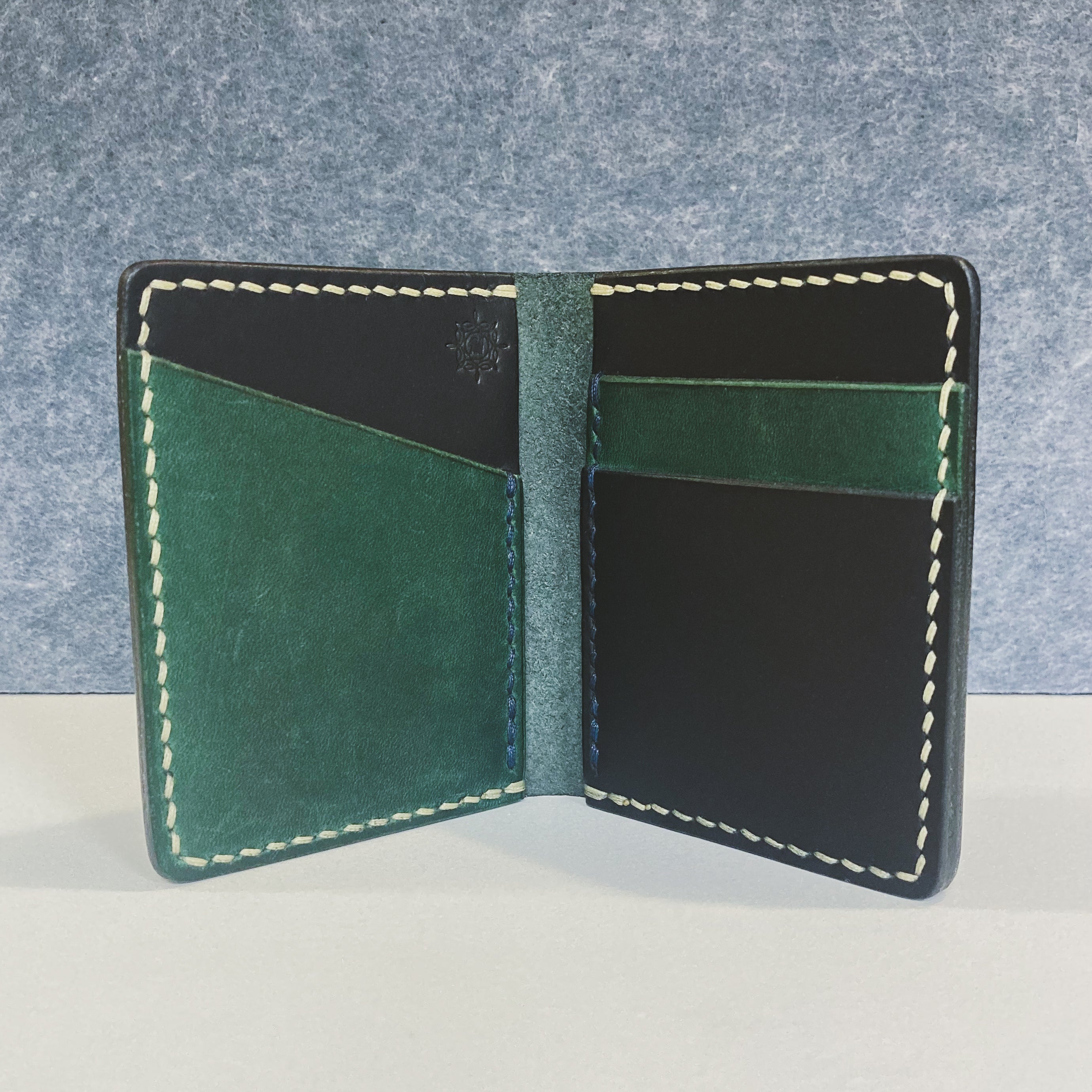 The Martin Wallet - Black & Green Crazy Horse