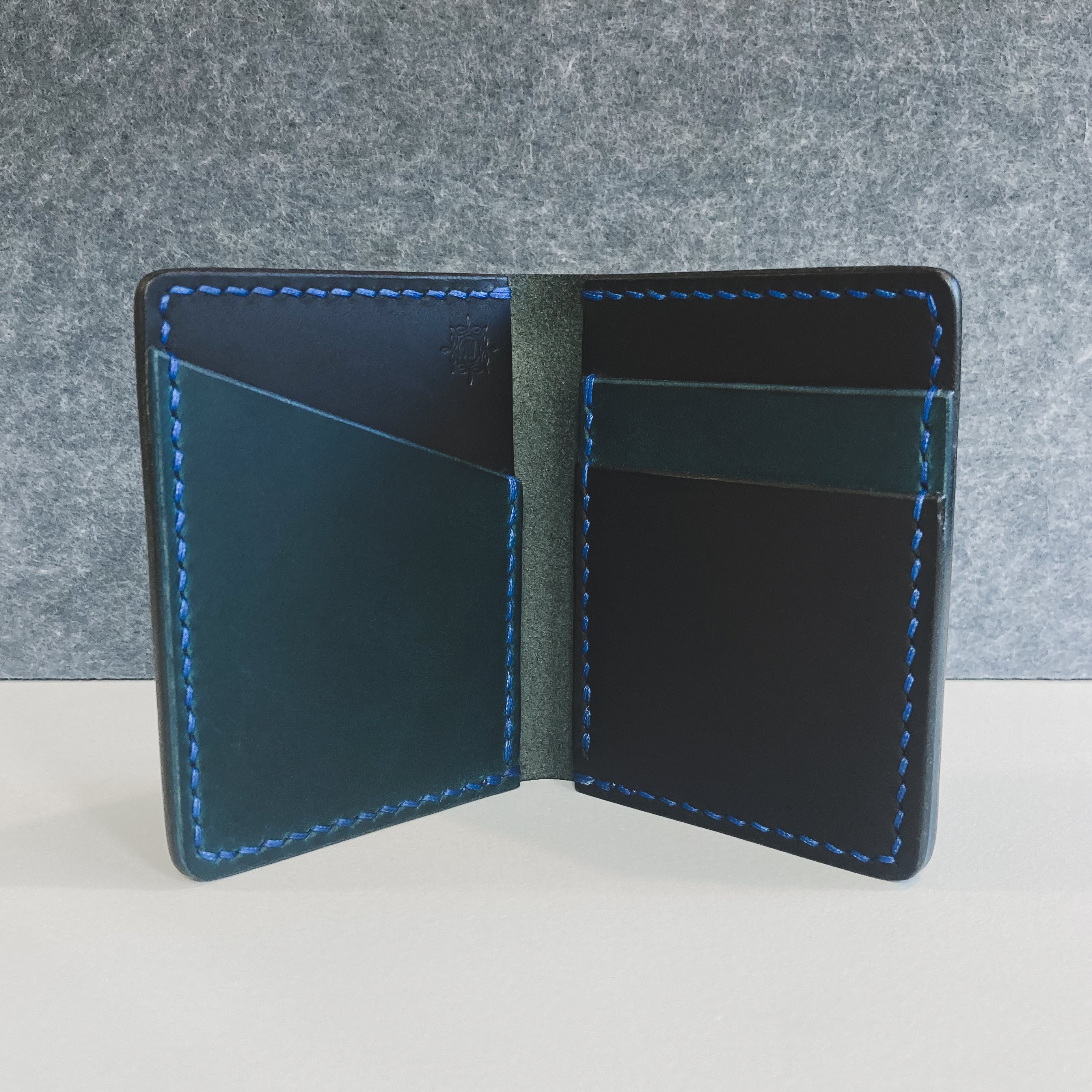 The Martin Wallet - Black & Blue Crazy Horse
