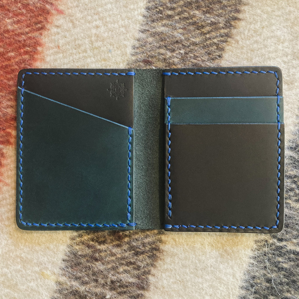 The Martin Wallet - Black & Blue Crazy Horse