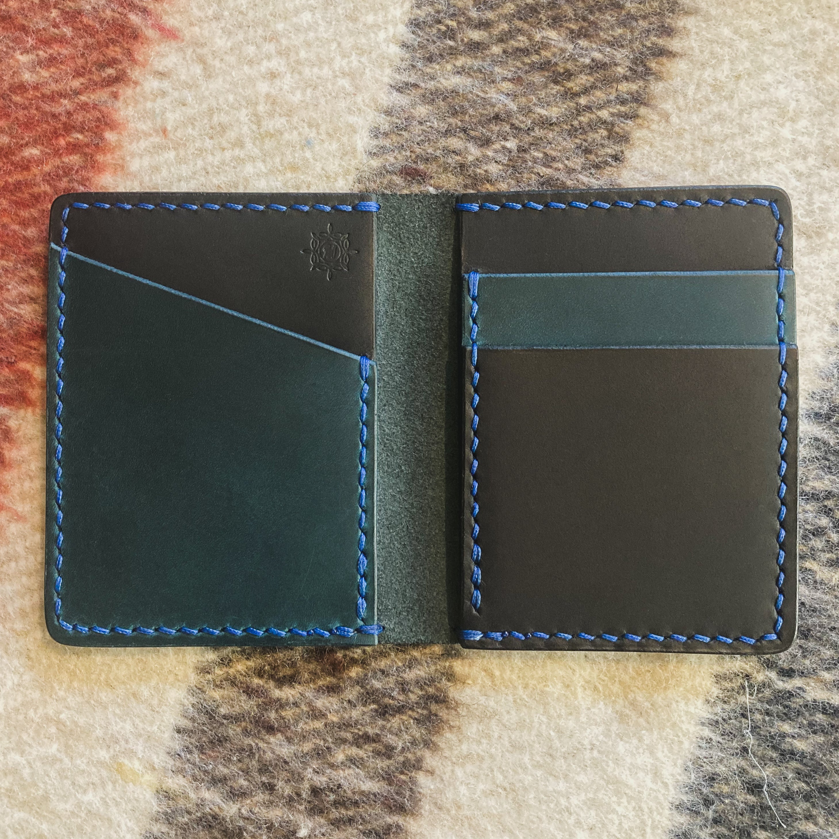 The Martin Wallet - Black & Blue Crazy Horse