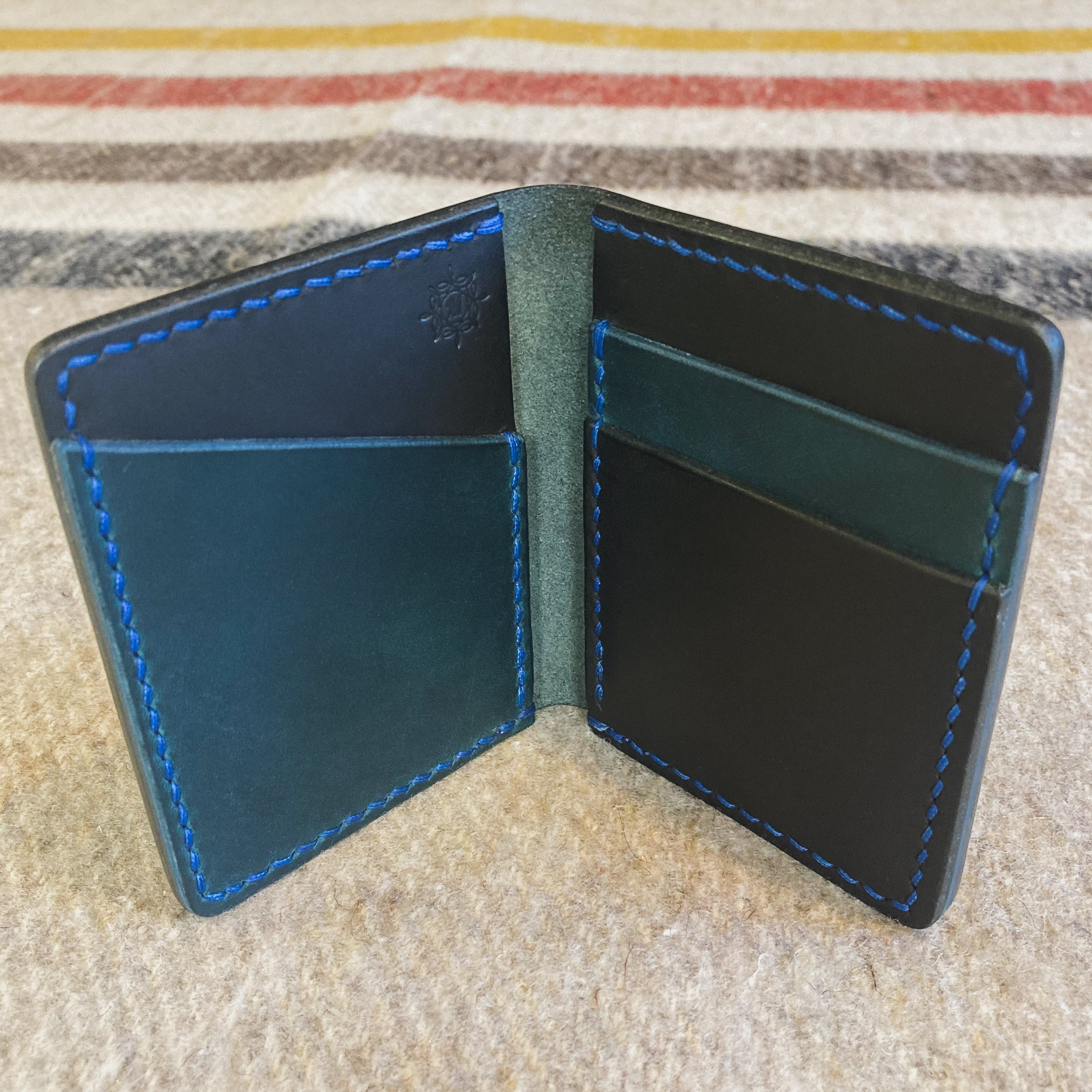 The Martin Wallet - Black & Blue Crazy Horse