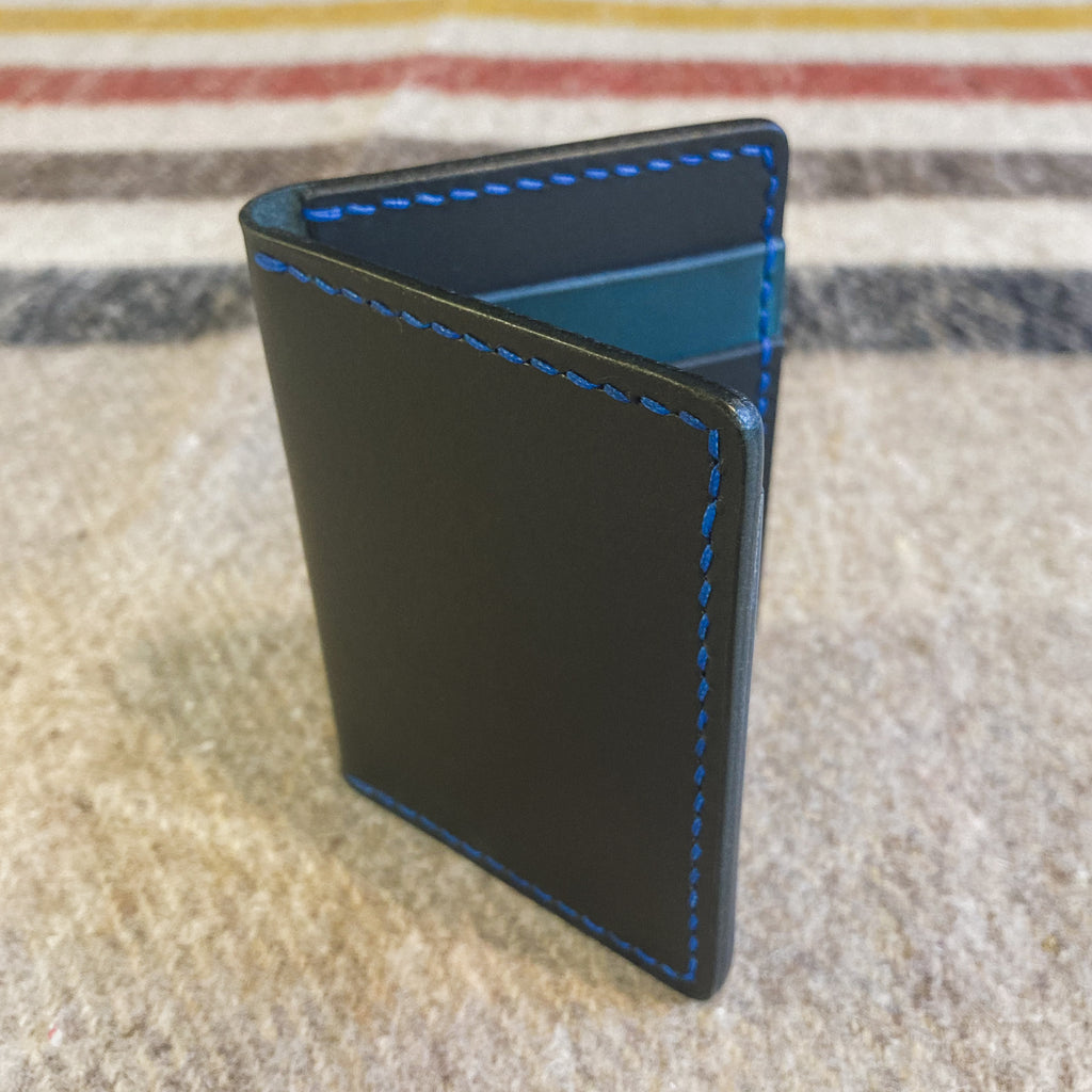 The Martin Wallet - Black & Blue Crazy Horse