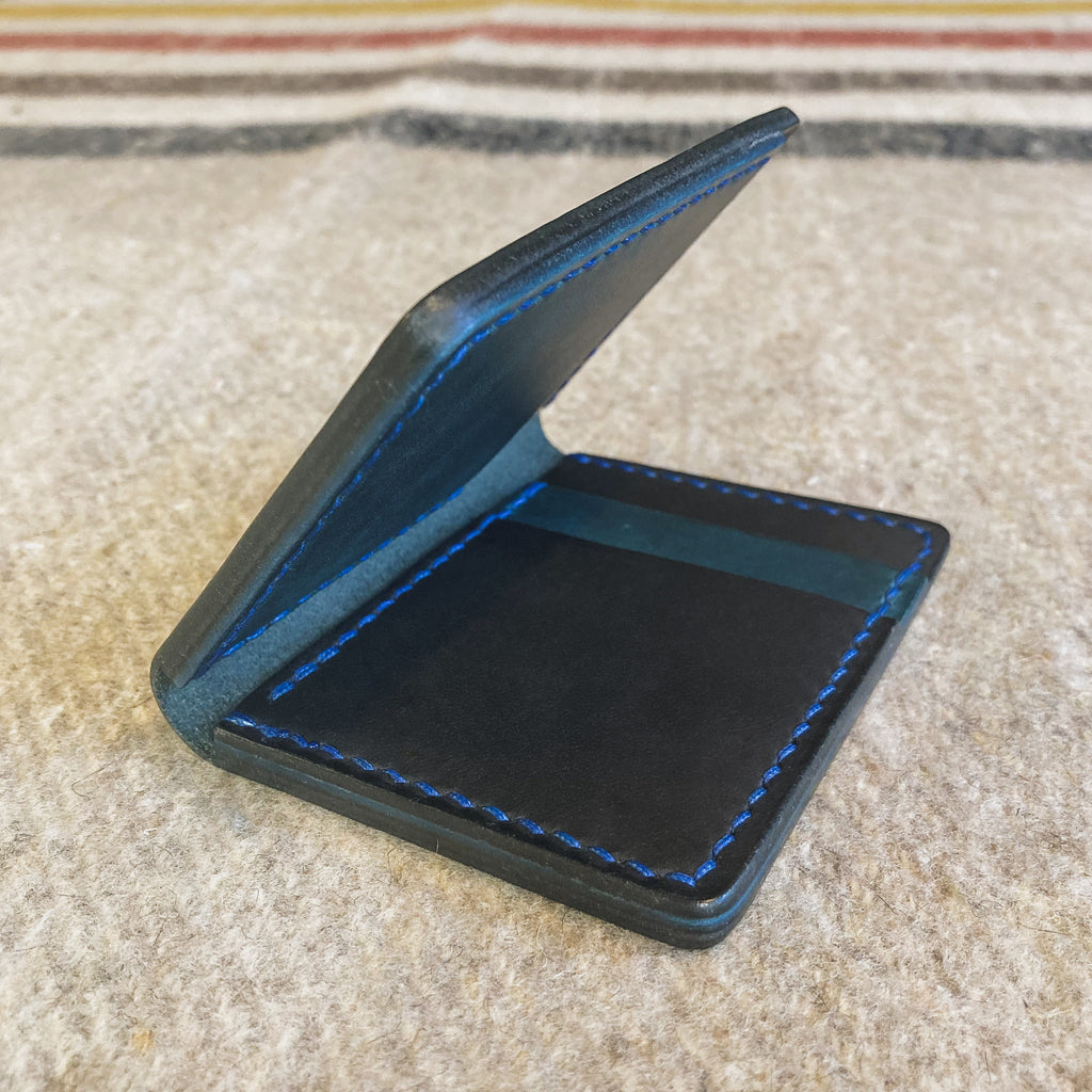 The Martin Wallet - Black & Blue Crazy Horse