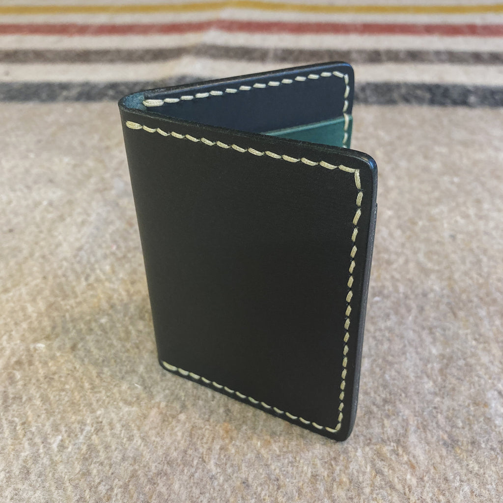 The Martin Wallet - Black & Green Crazy Horse