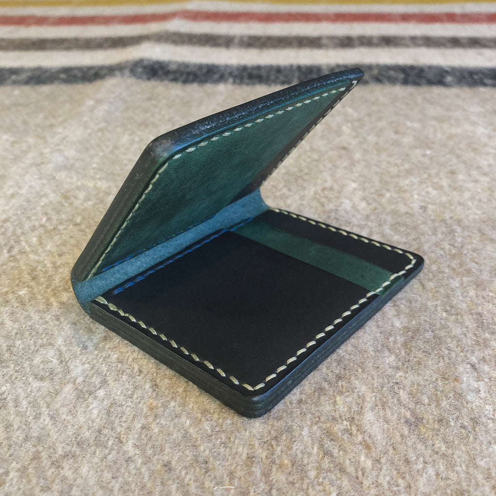The Martin Wallet - Black & Green Crazy Horse