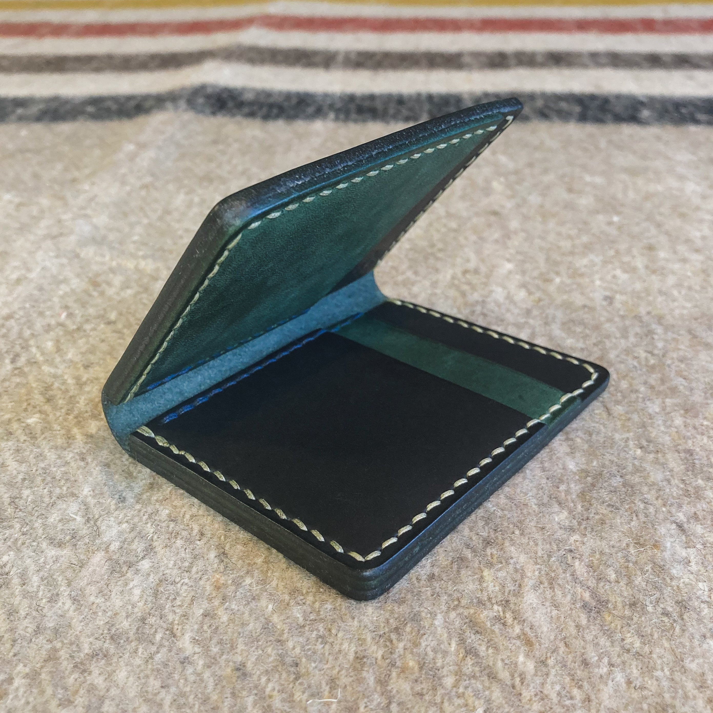 The Martin Wallet - Black & Green Crazy Horse