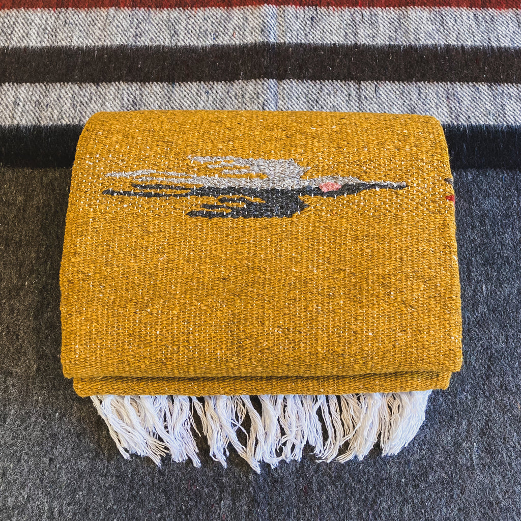 Gold Wool Thunderbird Design Throw - Limited Edition
