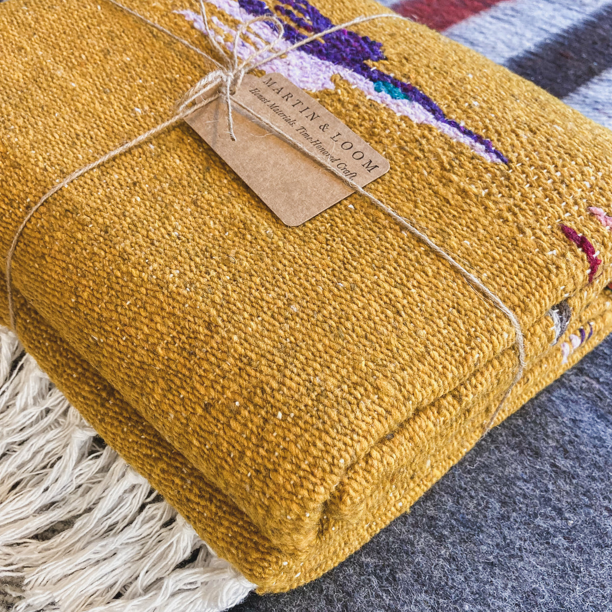 Gold Wool Thunderbird Design Throw - Limited Edition